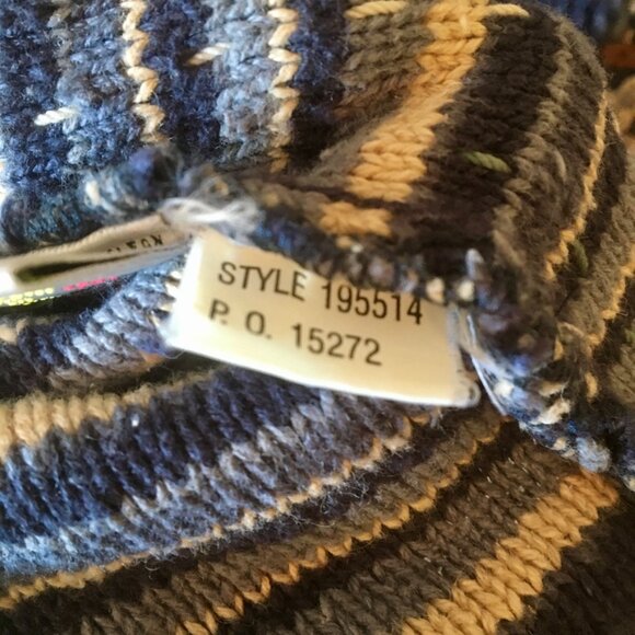 VTG Northern Isles Hand Embroidered Knit Sweater Stripes Patchwork Pocket XL - Picture 7 of 7